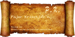 Pajer Krisztián névjegykártya