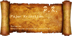 Pajer Krisztián névjegykártya