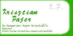 krisztian pajer business card